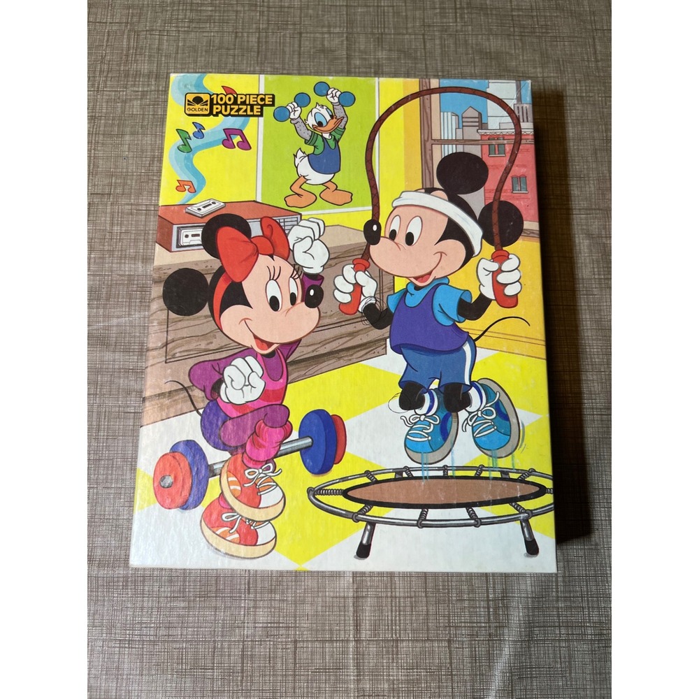 Vintage Walt Disney Mickey Minnie Mouse 100 Piece Jigsaw Puzzle Golden 4649-42